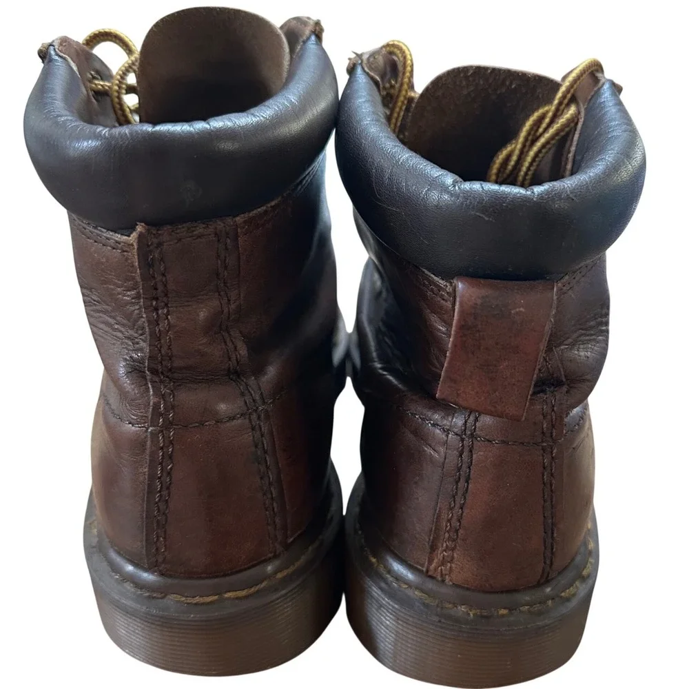 Vintage Dr Martens Made In England Brown Leather 6 Eye Boots UK 6 Grunge Unisex
